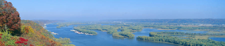 Iowa - Confluence of Mississippi and Wisconsin Rivers